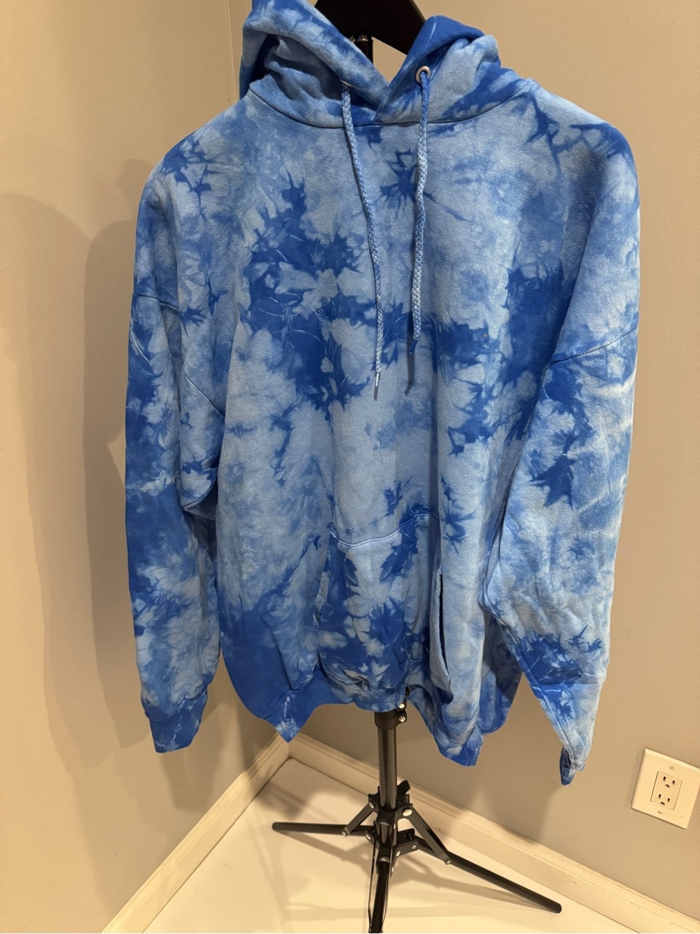 Port & Company Blue Tie-Dye Pullover Hoodie XL